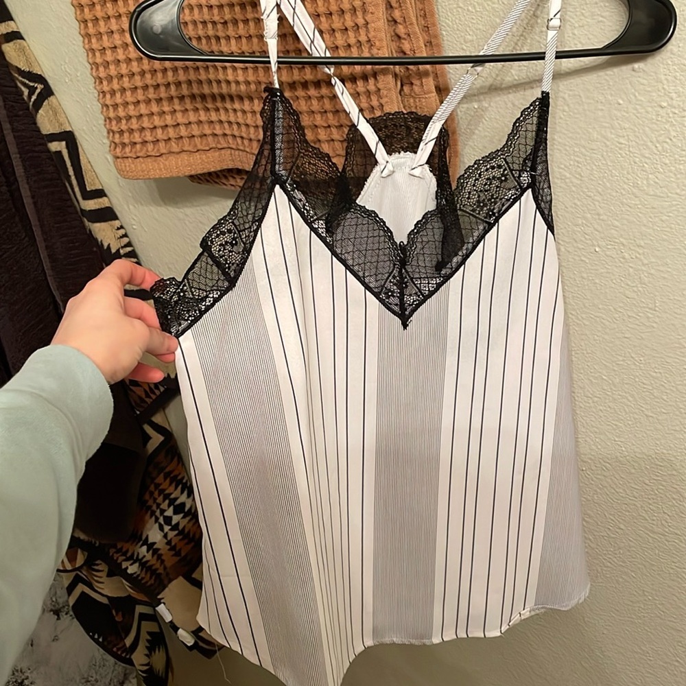 Lace trimmed tank